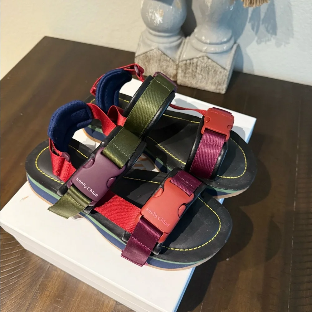 See By Chloe Red Fabri Ysee Sandals - Picture 5 of 8